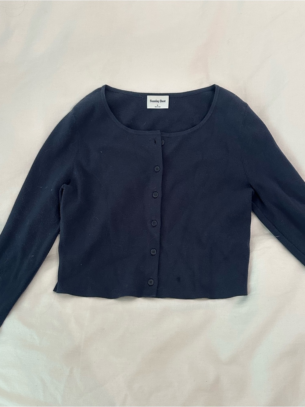 Sunday Best Black Button-Front Crop Cardigan